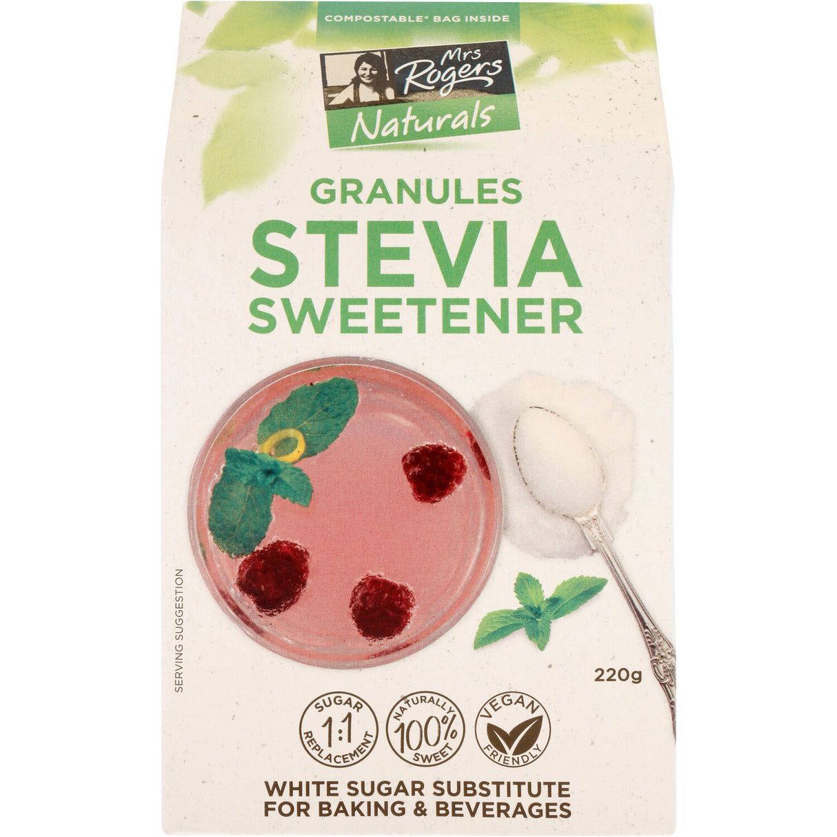 Mrs Rogers Stevia Sweetener Granules 220g
