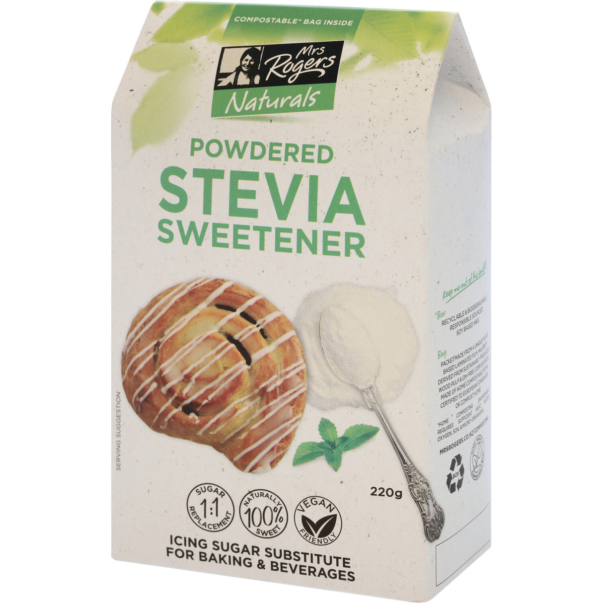 Mrs Rogers Stevia Sweetener Powdered 220g