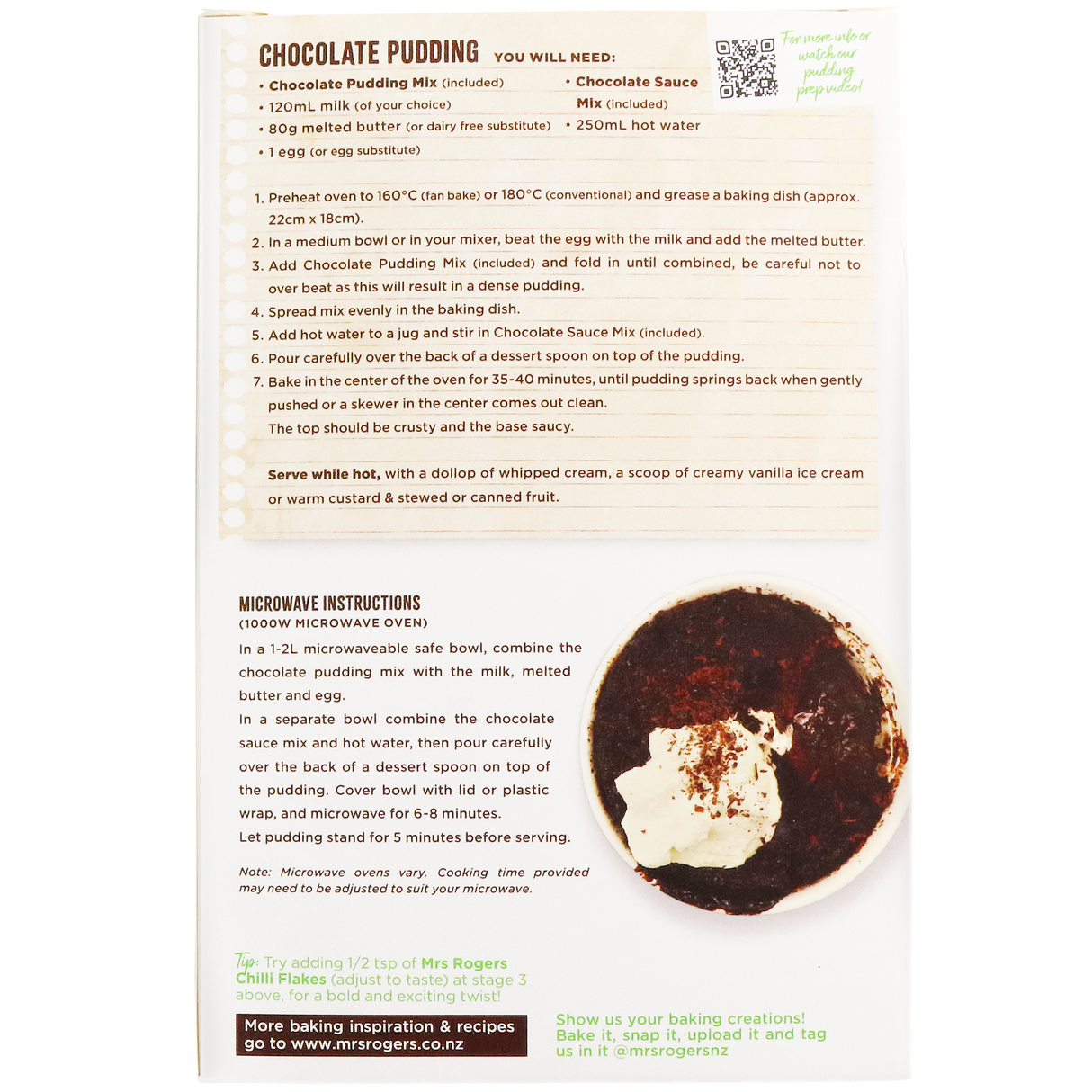 Mrs Rogers Chocolate Self Saucing Pudding Mix 430g