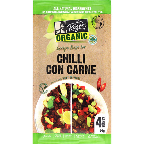 Mrs Rogers Organic Recipe Base Chilli Con Carne 34g