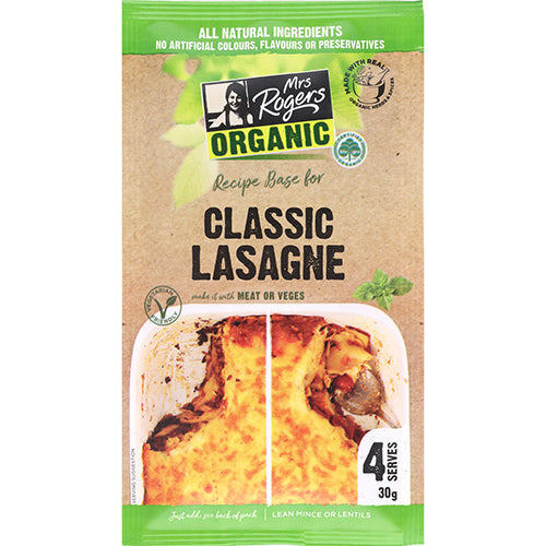 Mrs Rogers Organic Recipe Base Classic Lasagne 30g