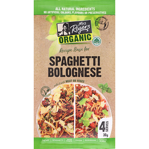 Mrs Rogers Organic Recipe Base Spaghetti Bolognese 30g
