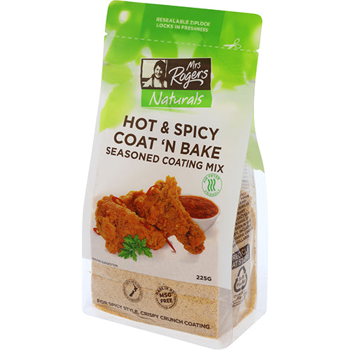 Mrs Rogers Naturals Hot & Spicy Coat 'n' Bake 225g