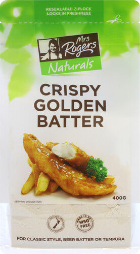 Mrs Rogers Naturals Crispy Golden Batter Mix 400g