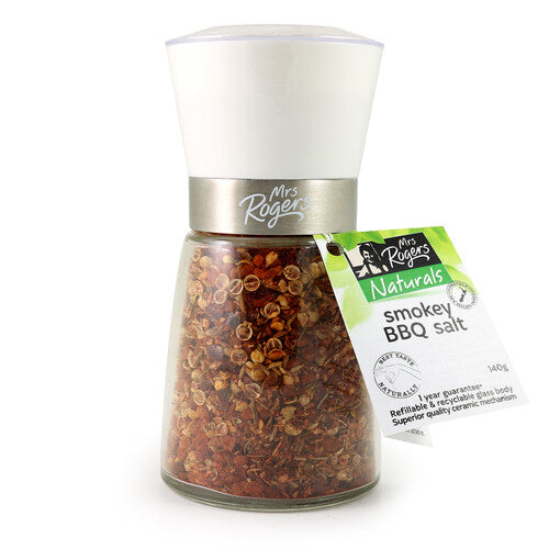 Mrs Rogers Naturals Medium Smokey BBQ Salt Grinder 140g