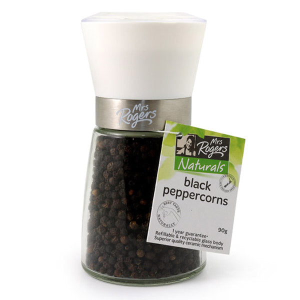 Mrs Rogers Naturals Medium Black Peppercorns Grinder 90g
