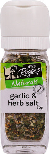 Mrs Rogers Naturals Garlic & Herb Salt Grinder 70g