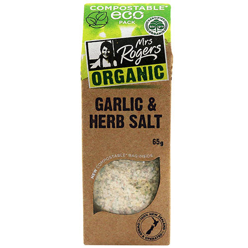 Mrs Rogers ECO Organic Garlic & Herb Salt 65g