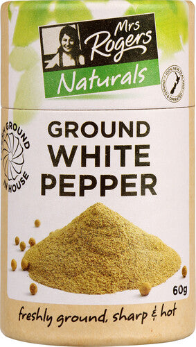 Mrs Rogers Naturals Ground White Pepper Canister 60g