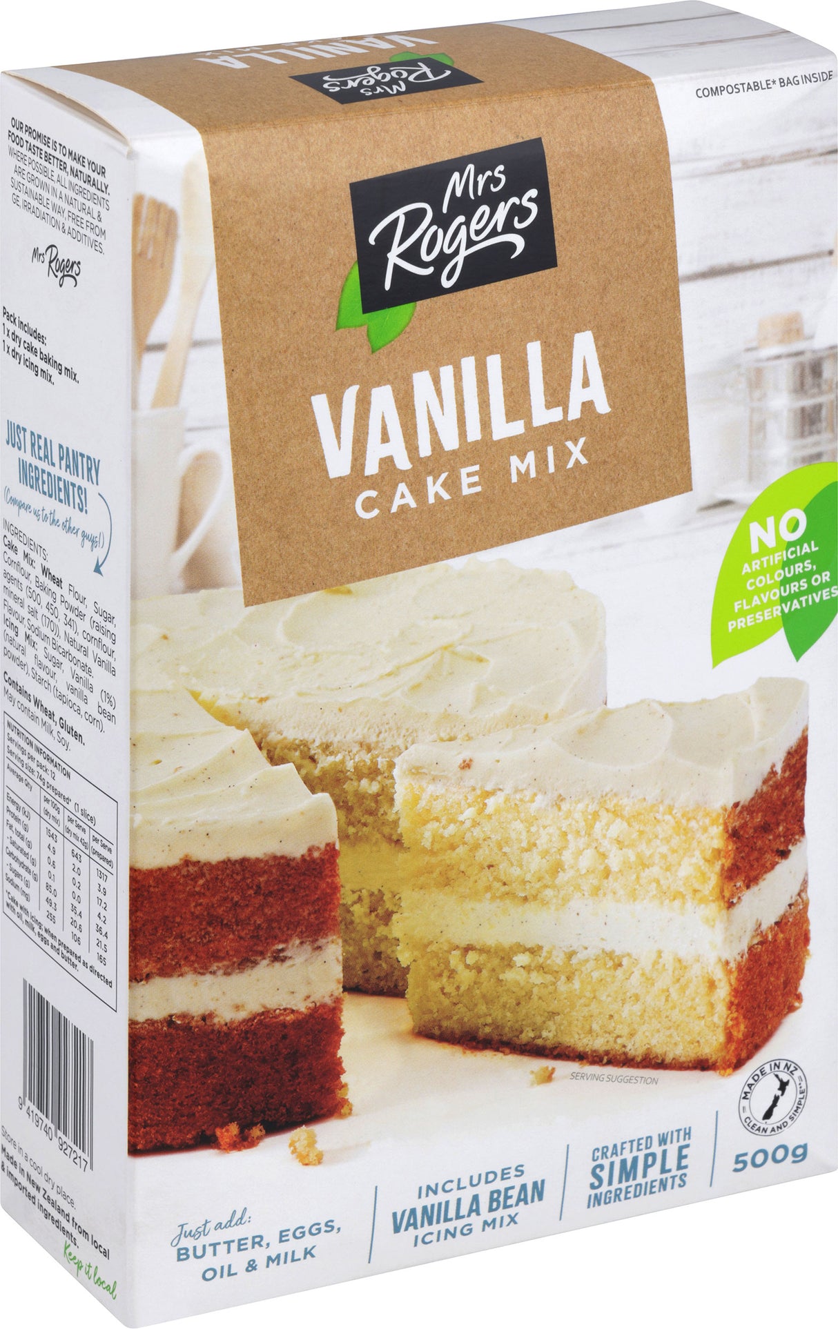 Mrs Rogers Vanilla Cake Baking Mix 500g