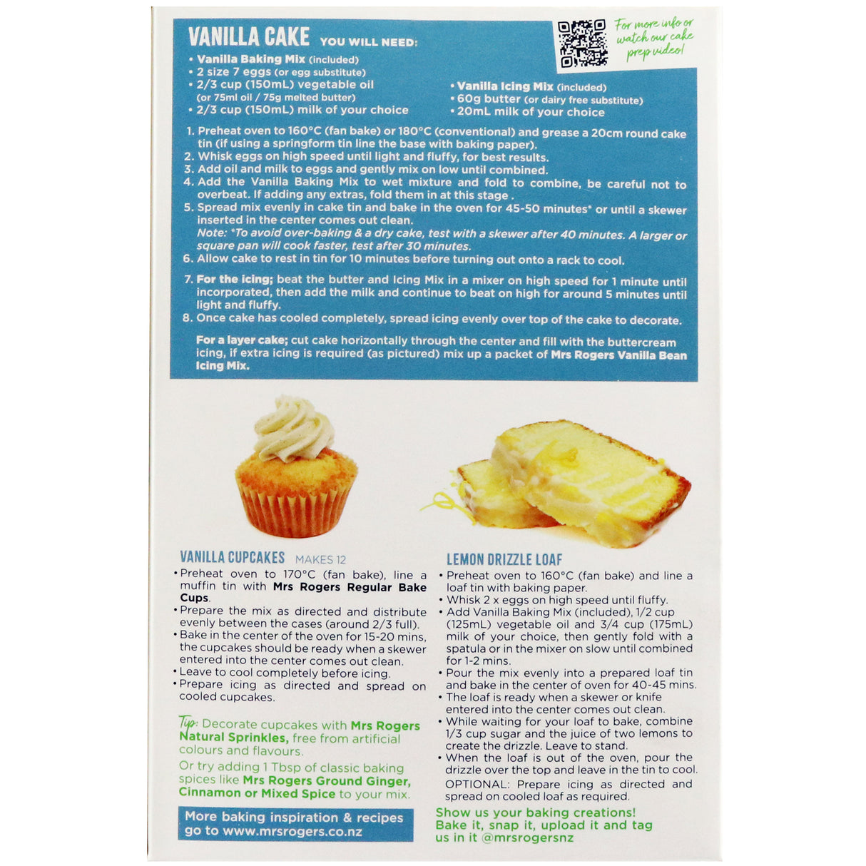 Mrs Rogers Vanilla Cake Baking Mix 500g