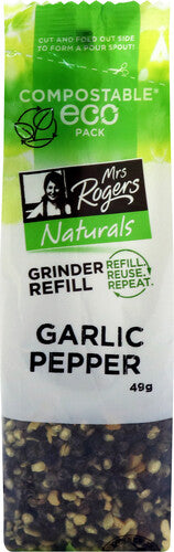 Mrs Rogers Naturals Grinder Refill Garlic & Pepper 49g