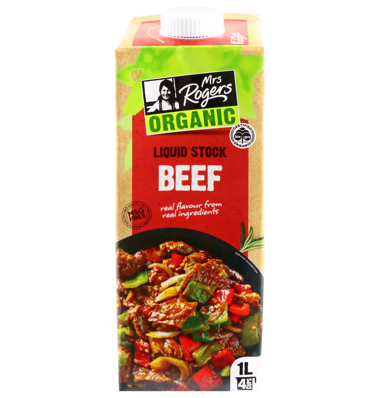 Mrs Rogers Organic Beef Liquid Stock 1l