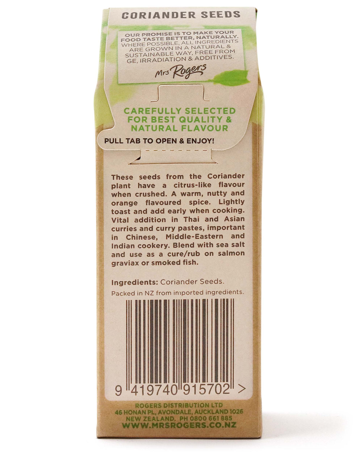 Mrs Rogers ECO Naturals Coriander Seeds 21g