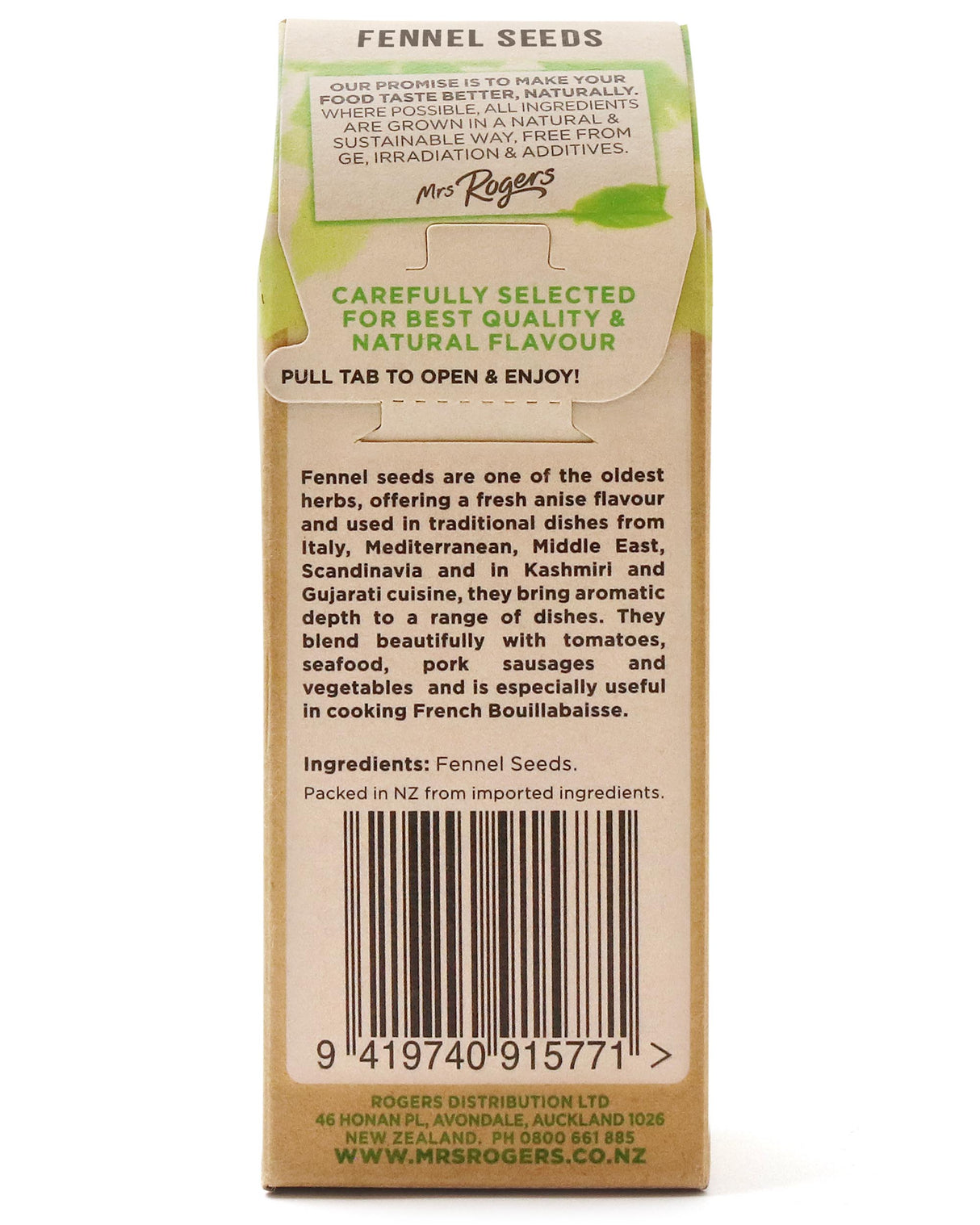 Mrs Rogers ECO Naturals Fennel Seeds 26g