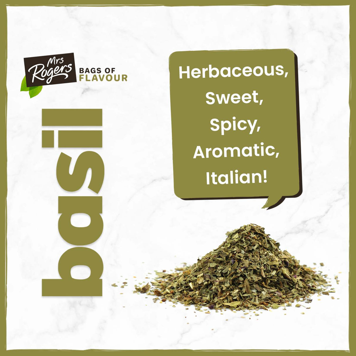 Mrs Rogers Bags of Flavour Basil 10g