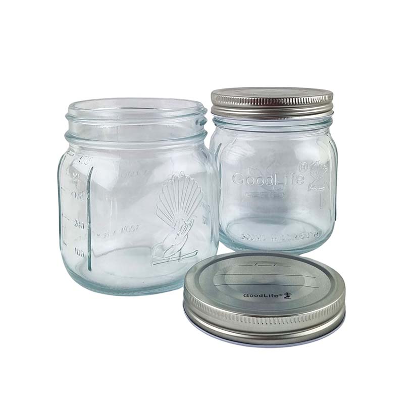 GoodLife 500ml Glass Preserving Jars with Pop Top Screw on Lid - Pack of 6