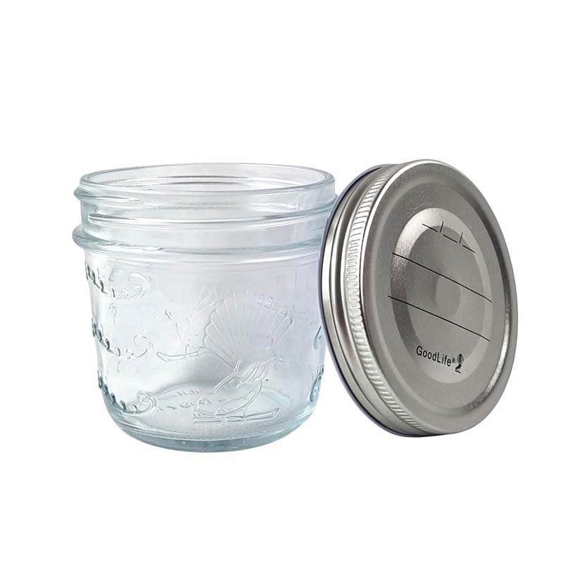 GoodLife 250ml Glass Tapered Preserving Jars with Pop Top Screw on Lid - Pack of 6