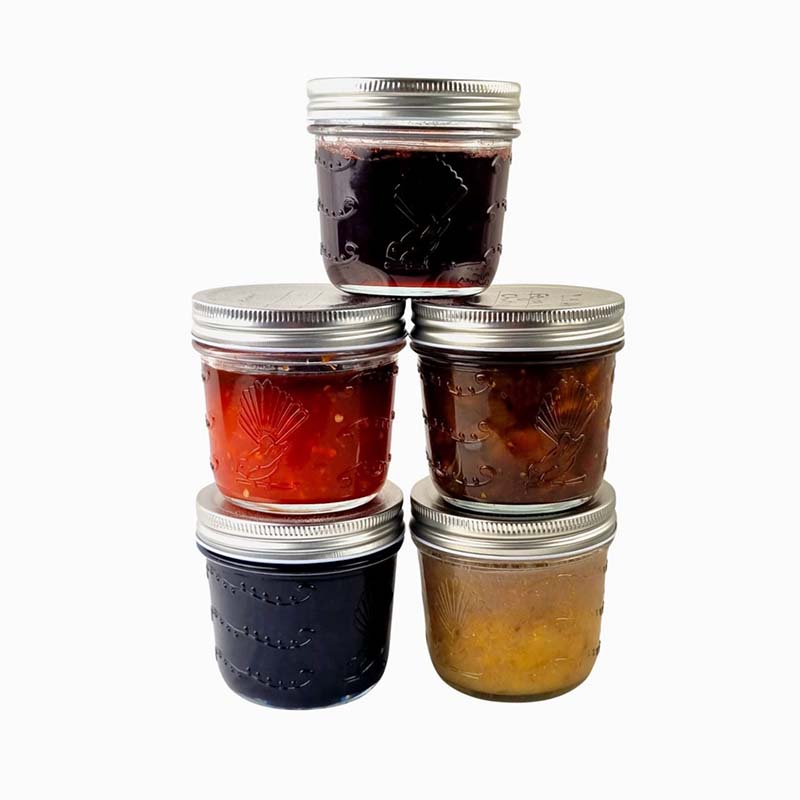 GoodLife 250ml Glass Tapered Preserving Jars with Pop Top Screw on Lid - Pack of 6