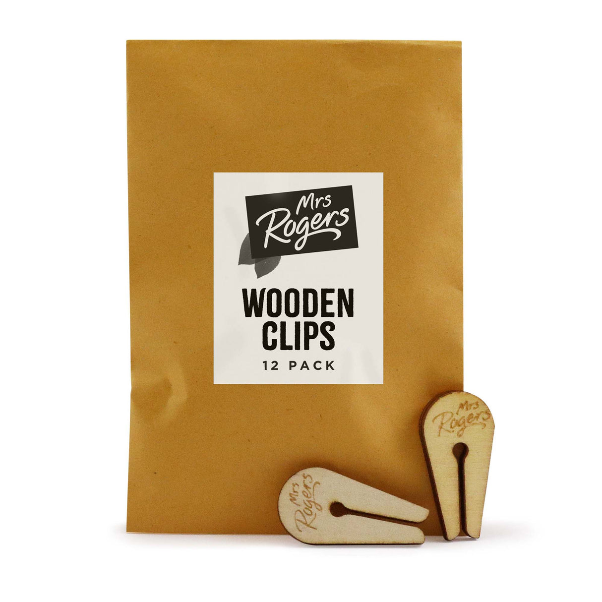 Mrs Rogers Wooden Clips - 12 pack