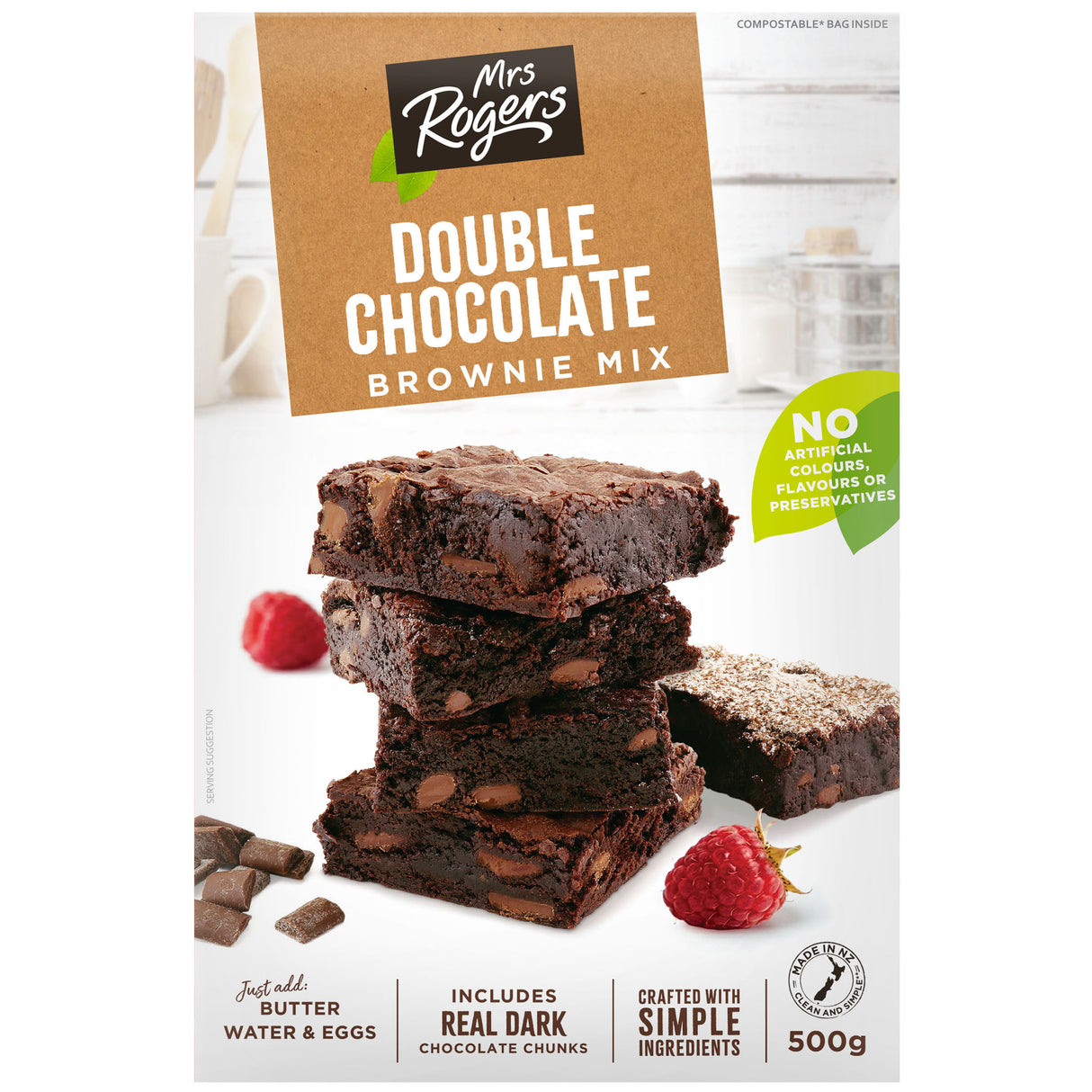 Mrs Rogers Double Chocolate Brownie Mix 500g