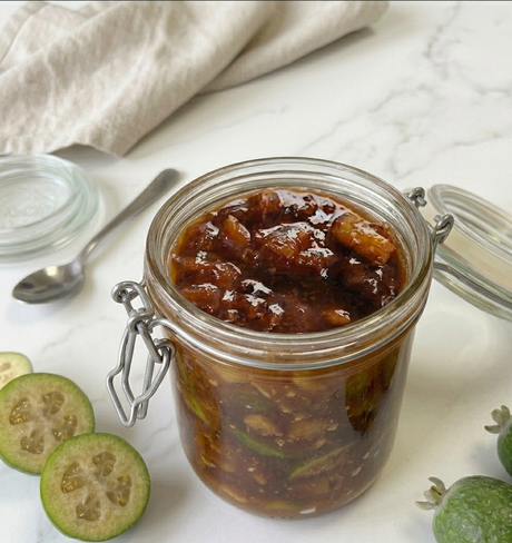 Feijoa, Pear, Apple & Ginger Chutney
