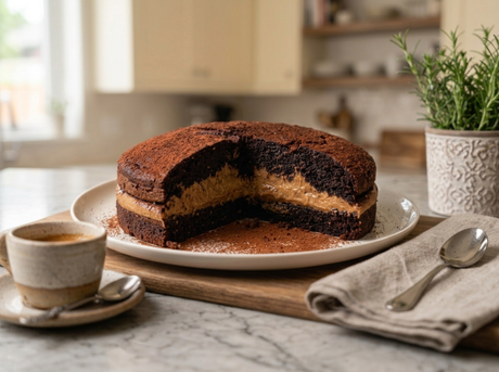 Chocolate Mocha Custard Cake