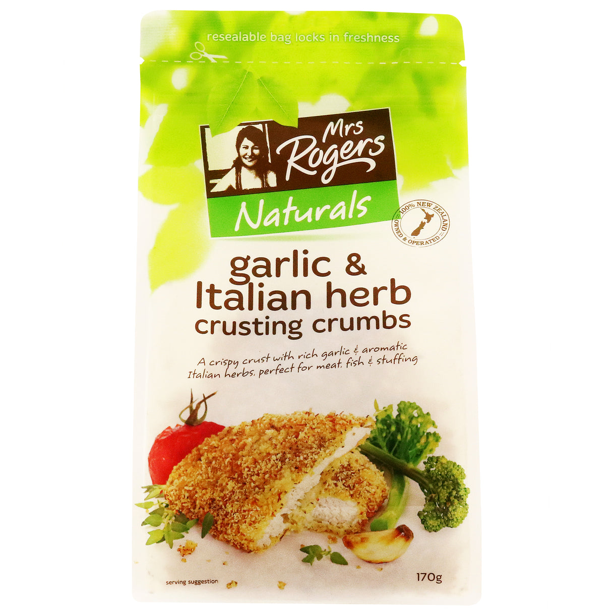 Mrs Rogers Naturals Garlic & Italian Herb Crusting Crumb 170g