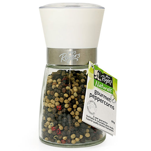 Mrs Rogers Naturals Medium Gourmet Peppercorns Grinder  80g