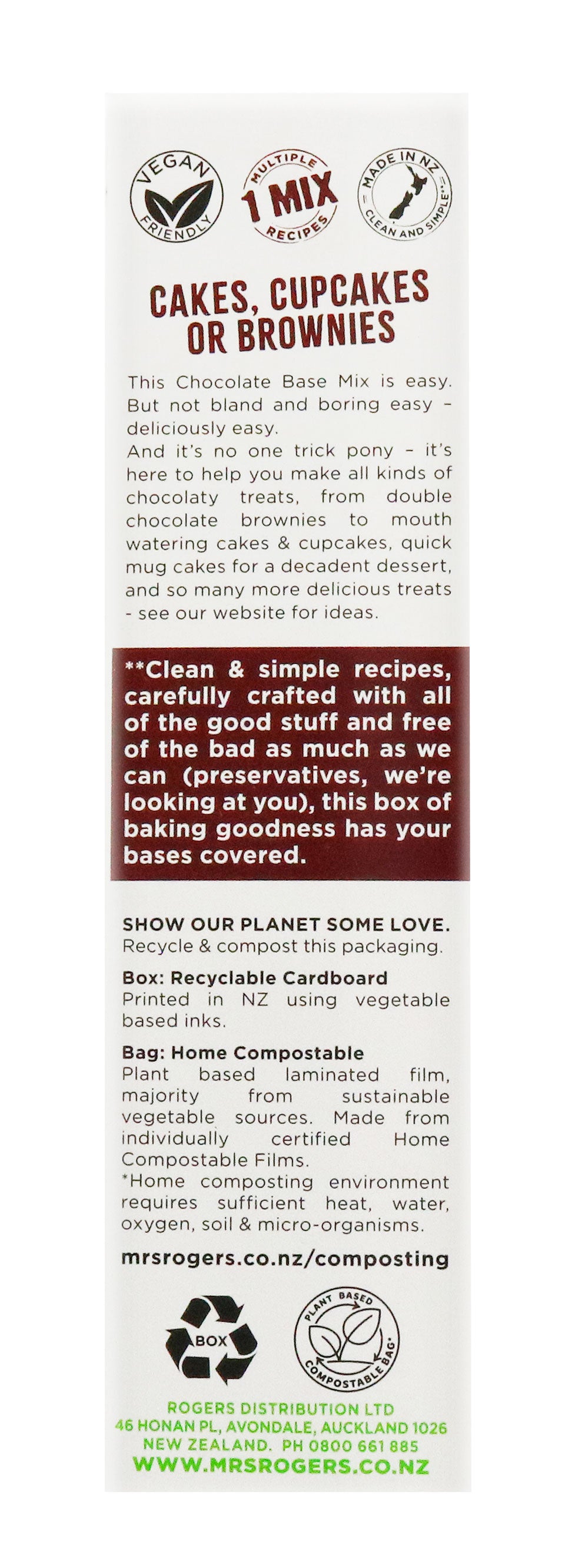 Mrs Rogers Chocolate Cake Baking Mix 500g