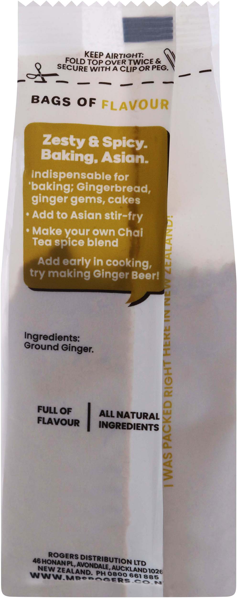 Mrs Rogers Bags Of Flavour Ground Ginger  30g