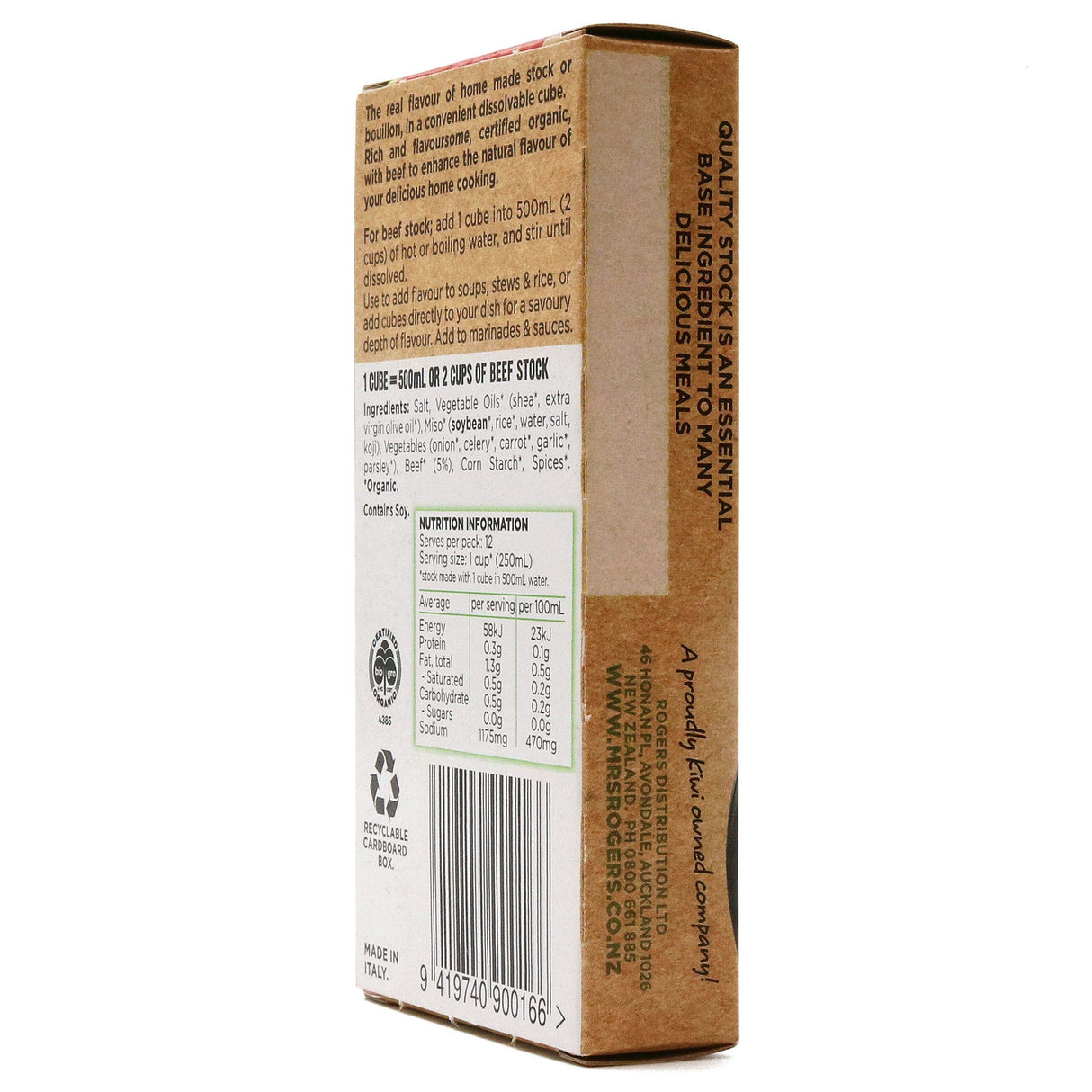 Mrs Rogers Organic Beef Stock Cubes 66g