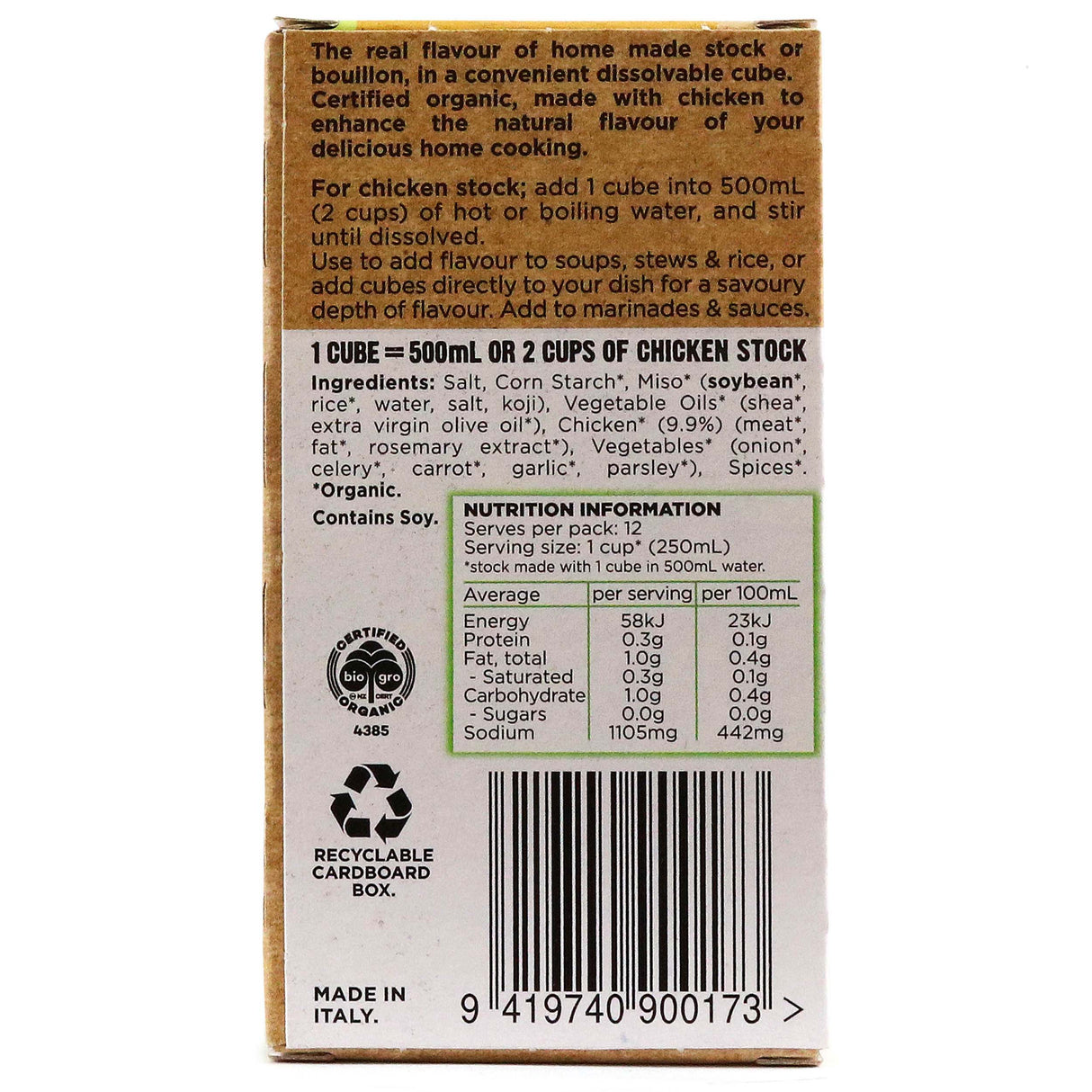Mrs Rogers Organic Chicken Stock Cubes 66g