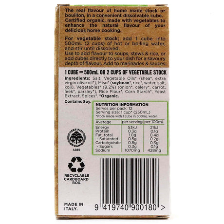 Mrs Rogers Organic Vege Stock Cubes 66g