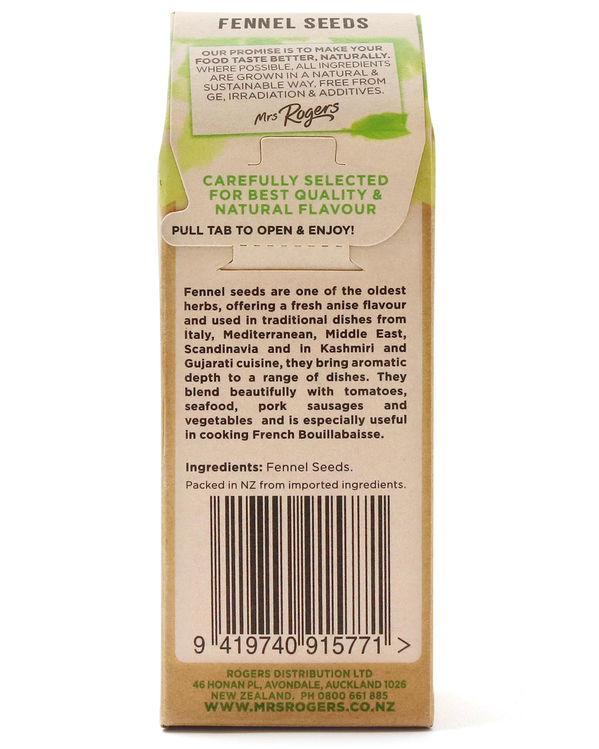 Mrs Rogers ECO Naturals Fennel Seeds 26g