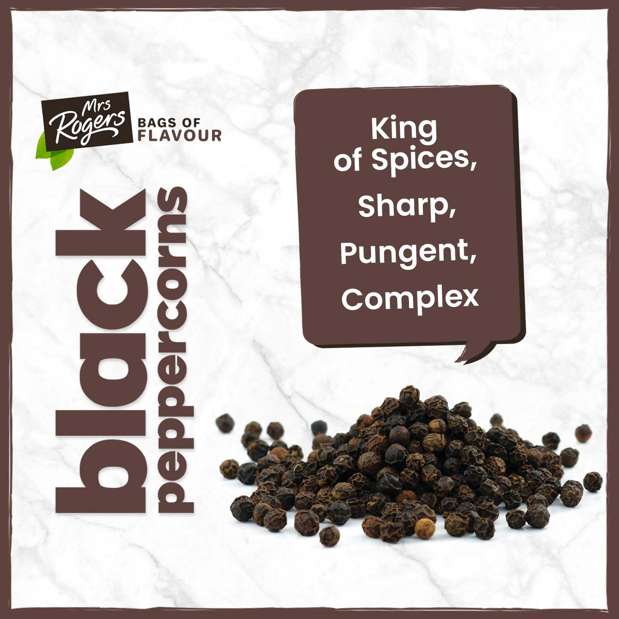 Mrs Rogers Bags of Flavour Black Peppercorns 35g