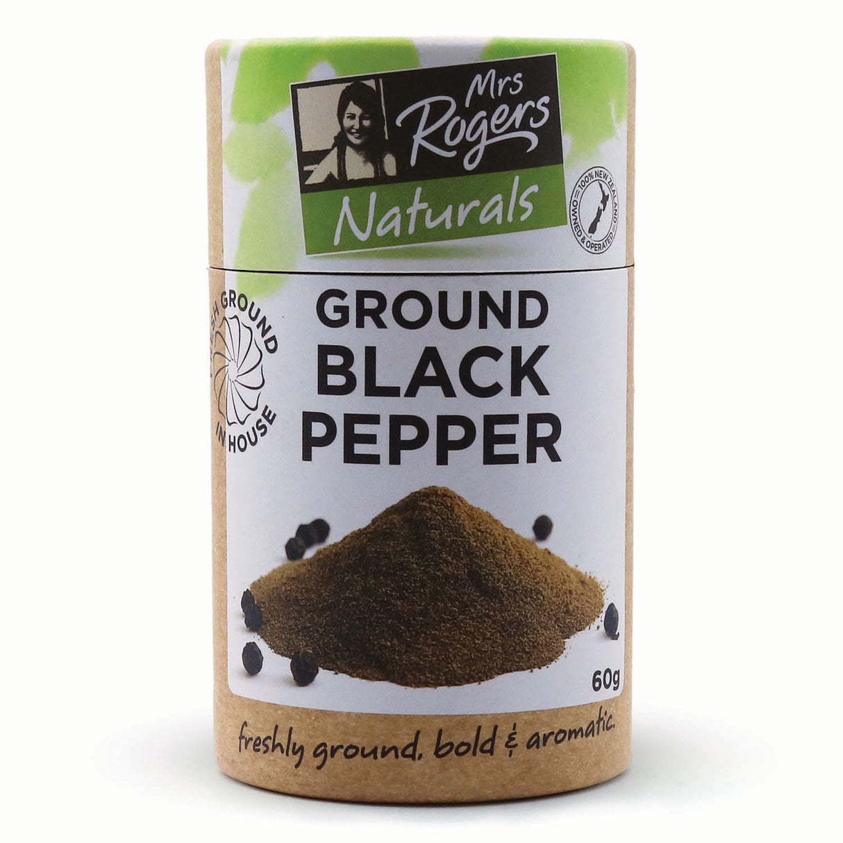 Mrs Rogers Naturals Ground Black Pepper Canister 60g