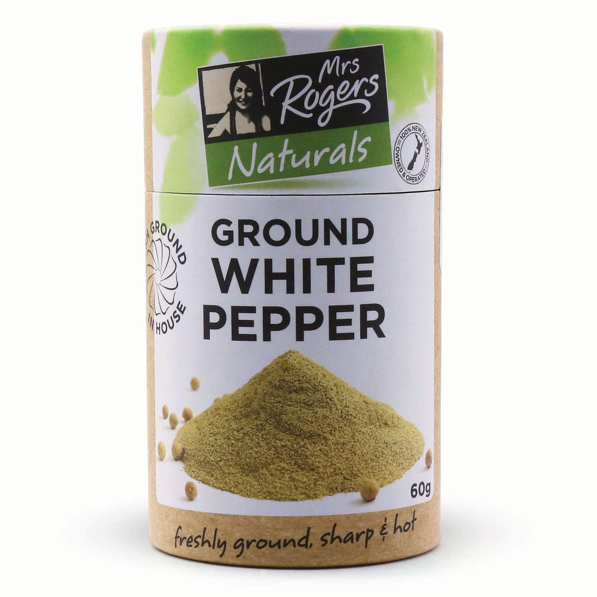 Mrs Rogers Naturals Ground White Pepper Canister 60g
