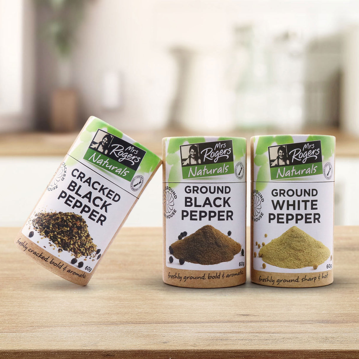 Mrs Rogers Naturals Ground White Pepper Canister 60g
