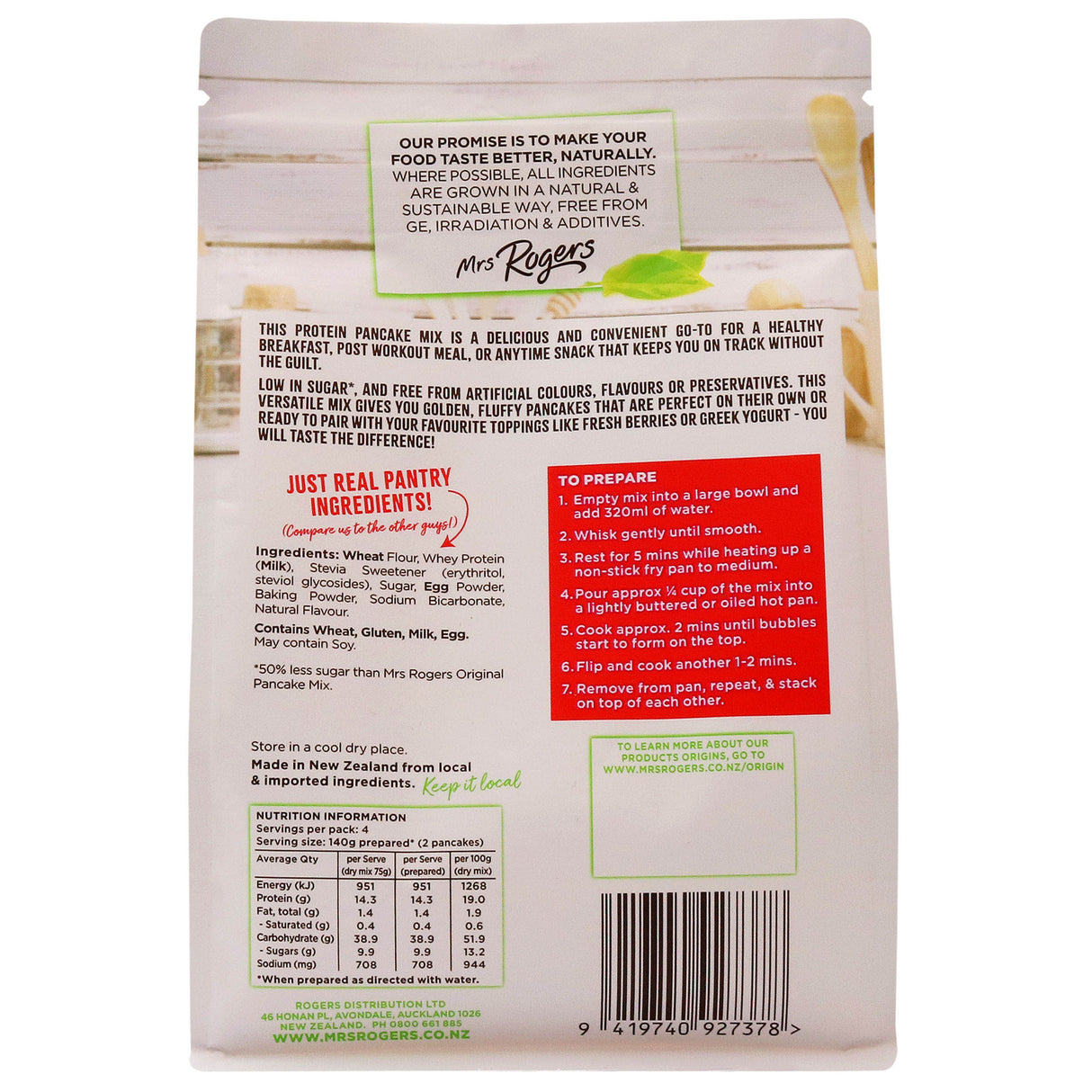 Mrs Rogers Protein Pancake Mix 300g